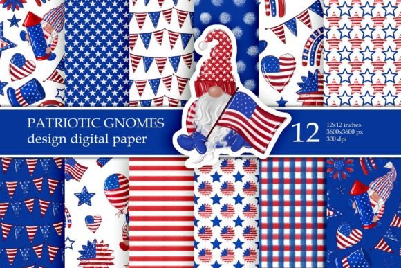 America Patriotic Digital Paper Pack