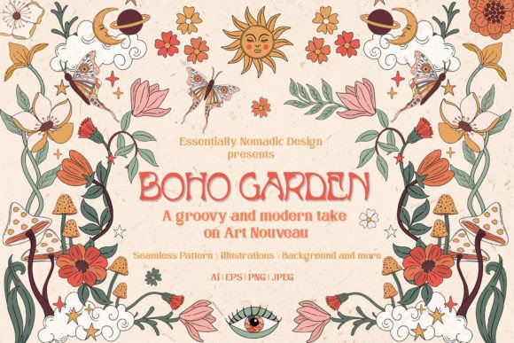Boho Garden Floral Pattern Clipart: A Warm, Wild, and Thoughtfully Designed Resource for Creative Projects