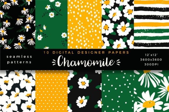 Chamomile. 10 Digital Papers