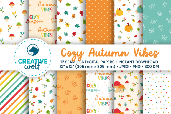 Cozy Autumn Vibes Digital Paper Pack