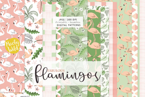 Fabulous Flamingoes Tropical Pattern