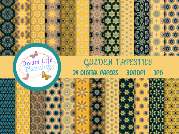 Golden Tapestry Digital Papers: Elevating Creative Craftsmanship in a High-Resolution, Design-Led Era