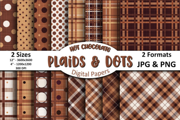 Hot Chocolate Brown Plaids & Dots Papers