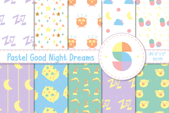 Pastel Good Night Dreams Digital Paper: Soft, Serene Design Resources for Creative Projects