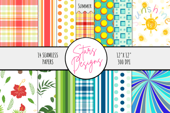 Summer Themed Digital Paper Pattern