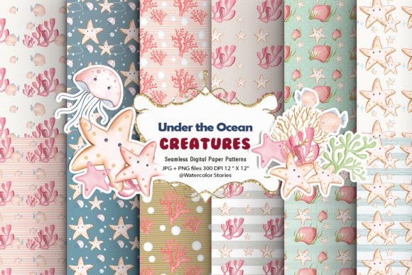 Under the Ocean Creature Digital Papers