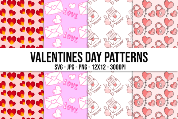 Valentines Digital Paper for Sublimation