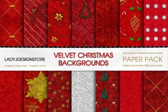 Velvet Christmas Digital Paper: Seamless, Luxe Patterns for Real Holiday Crafting